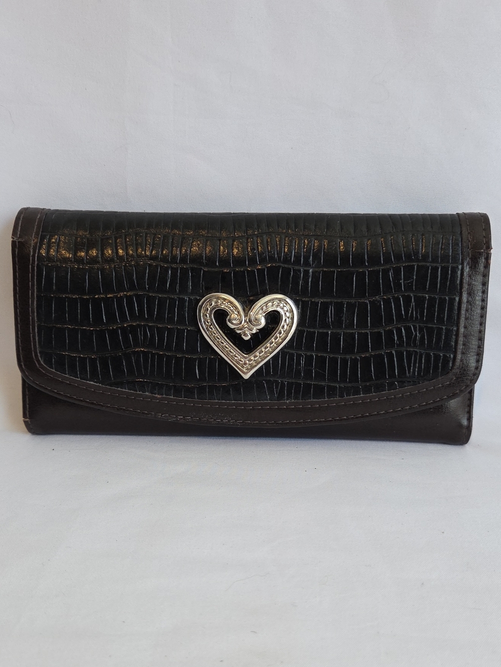 Brighton Croc-embossed Leather Organizer Wallet